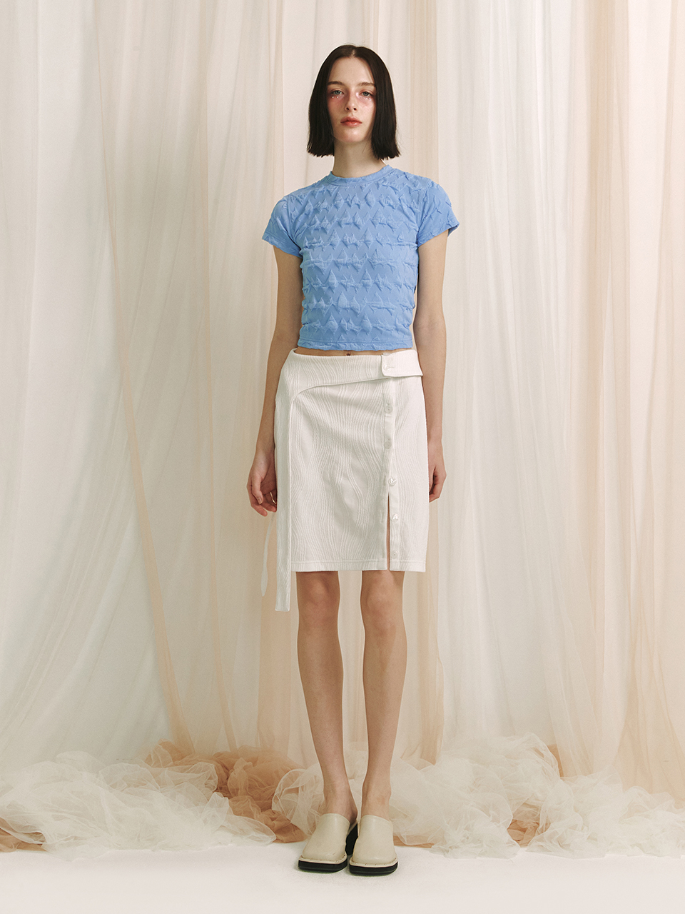 ★MEENDERI★WAVE JACQUARD T-SHIRT - SKY BLUE★正規品/送料込 MUSINSA公式 | MEENDERI WAVE JACQUARD T-SHIRT - SKY BLUE