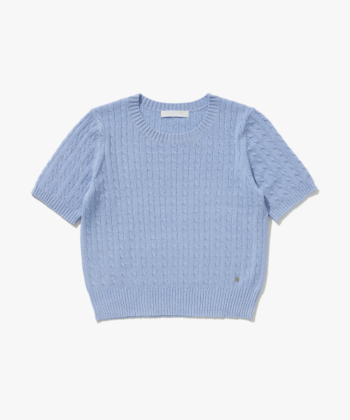 Трикотажный топ Pure Twist с коротким рукавом Blue