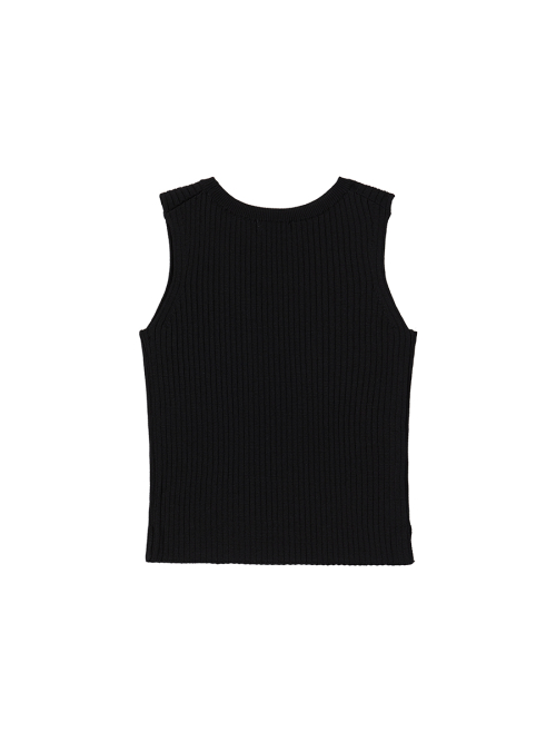 BOAT-NECK FITTED трикотаж жилет чёрный