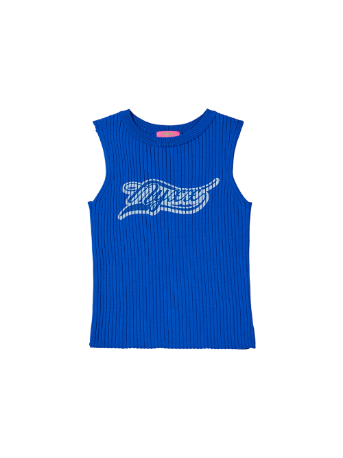 BOAT-NECK FITTED трикотаж жилет blue