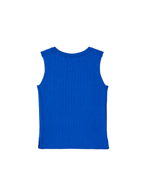 BOAT-NECK FITTED трикотаж жилет blue