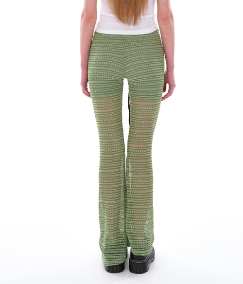 EYELET шнур трикотаж PANTS_GREEN