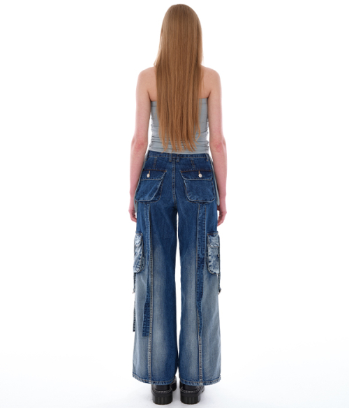 WOMAN GRAPHIC TUBE TOP_BLUE