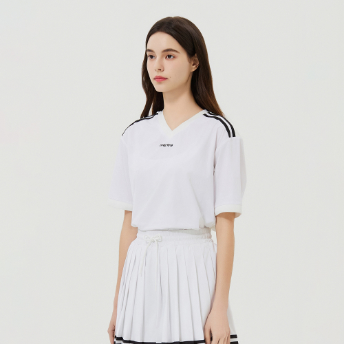 Collaboration V Neck Anorak_White