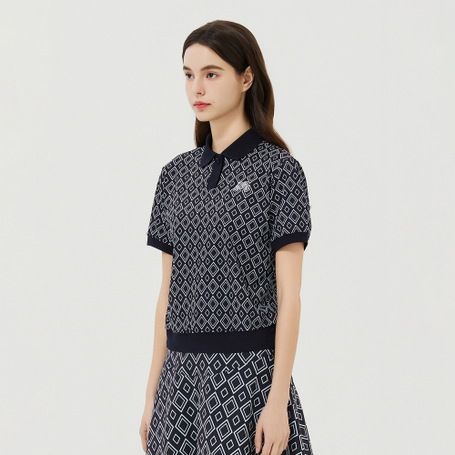 DTP Collar half Polo Shirts_Navy
