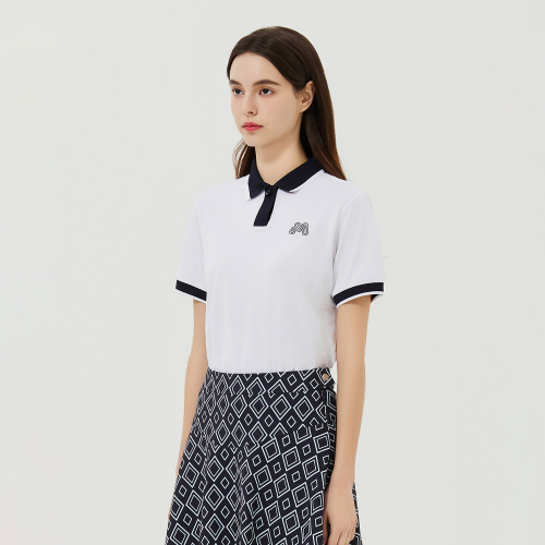 DTP Collar half Polo Shirts_White