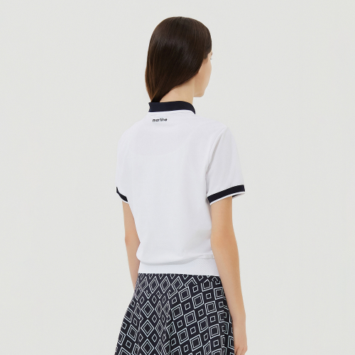 DTP Collar half Polo Shirts_White