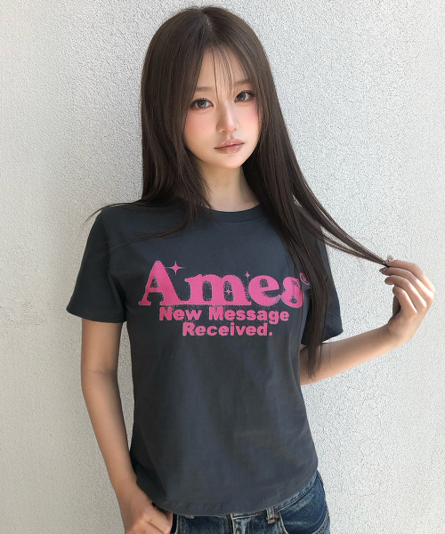 ROUND HEM CROP TEE CHARCOAL (AM2EMUT520A)