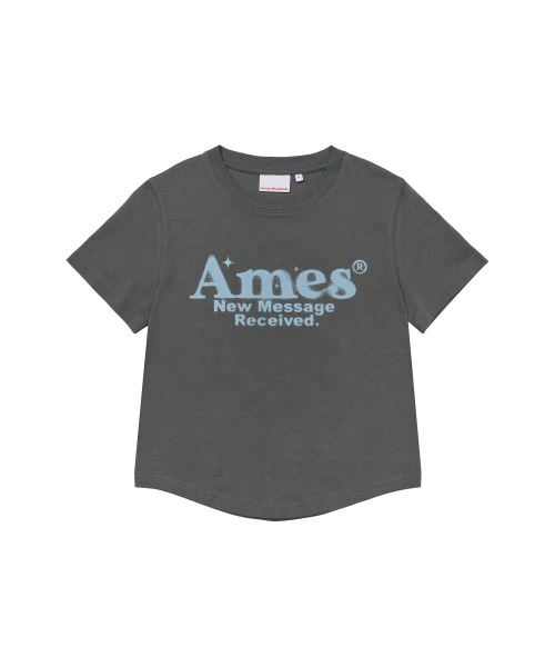 ROUND HEM CROP TEE CHARCOAL view 10