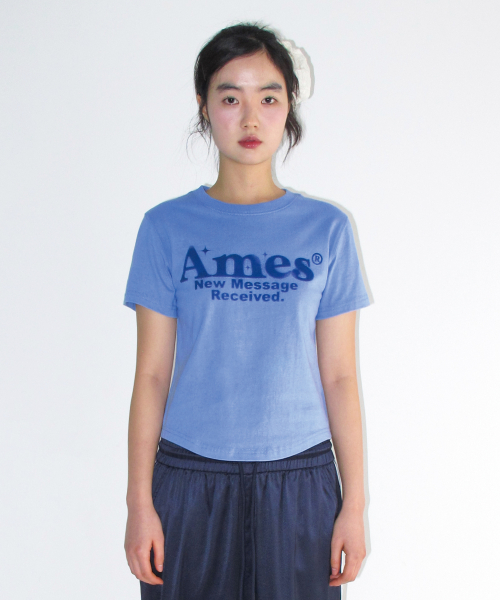 ROUND HEM CROP TEE BLUE (AM2EMUT520A)