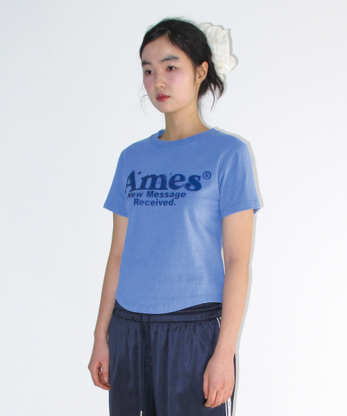 ROUND HEM CROP TEE BLUE (AM2EMUT520A)