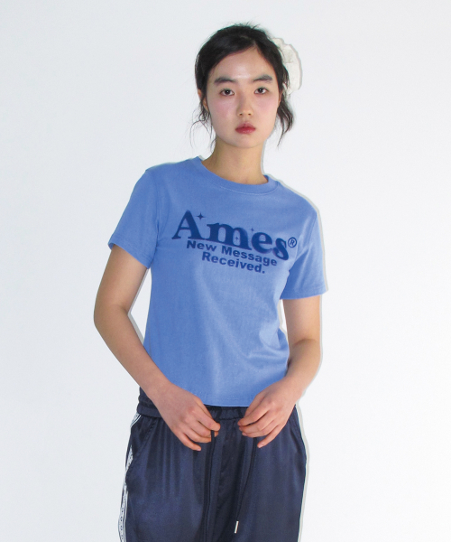 ROUND HEM CROP TEE BLUE (AM2EMUT520A)