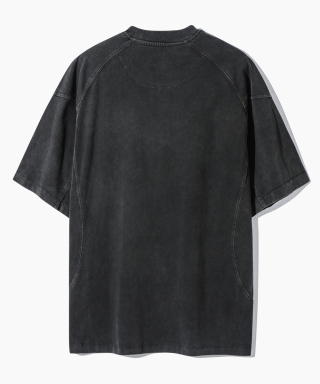 DIMITRI BLACK ディミトリブラック VLAD ピグメント スラッシュ 半袖 Tシャツ チャコール 画像 1