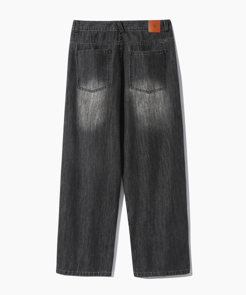 (ASI) All-Sunday WIDE LINEN LIKE DENIM PANTS_GRAY