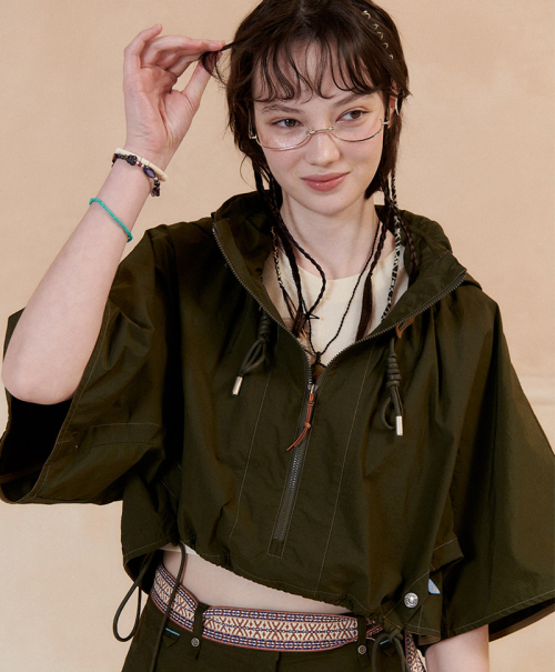 838 STRING ANORAK_WOMEN [DARK KHAKI]