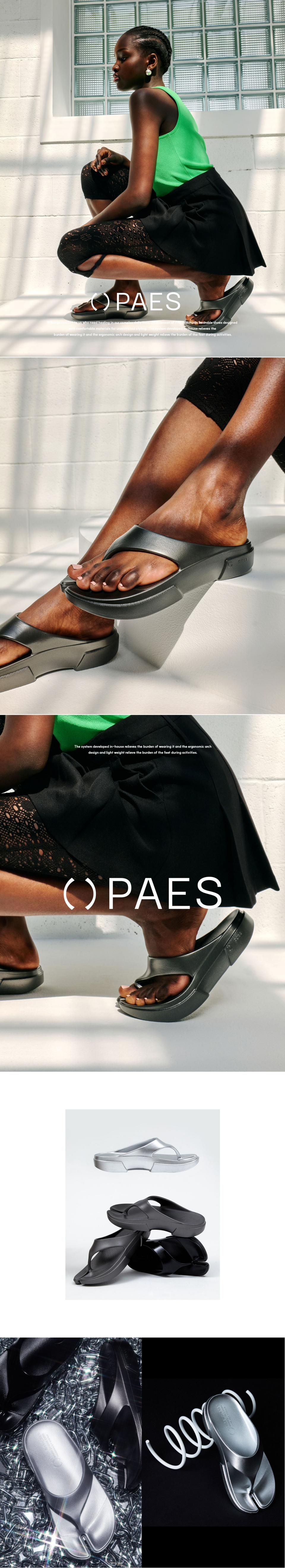 MUSINSA | PAES Flip Flop 01 / Gunmetal