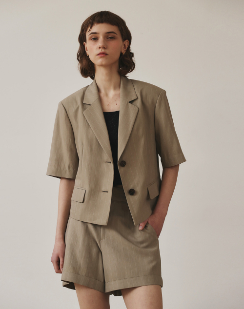 STRIPE JACKET KHAKI
