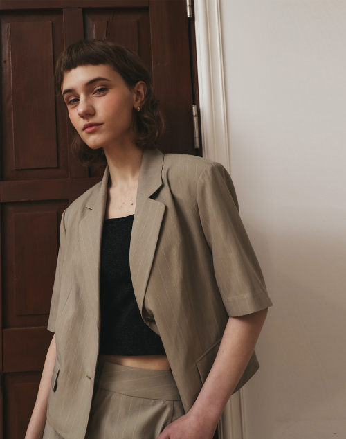 STRIPE JACKET KHAKI