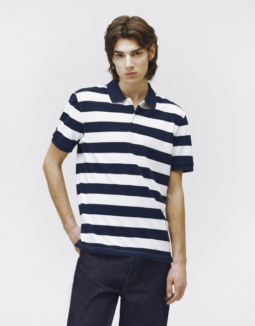 Поло в полоску с коротким рукавом 014503 (4 colors)