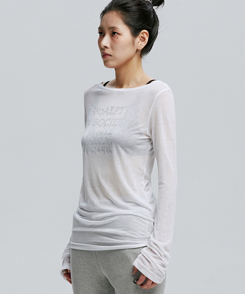 HUMAN NATURE SHEER MESH TOP_WH