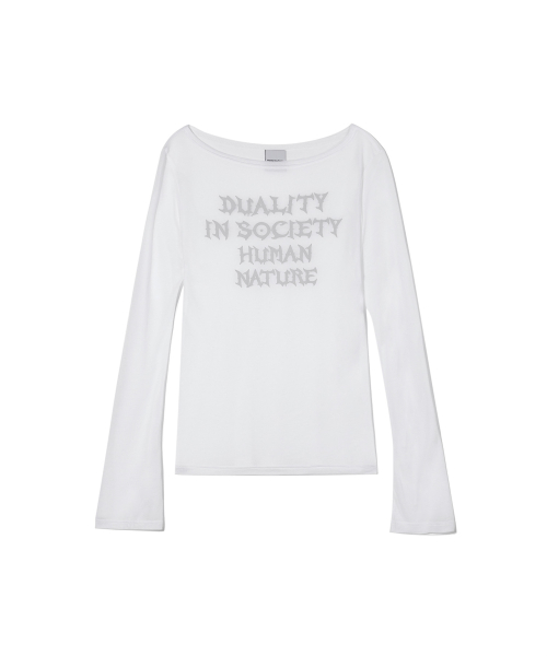 HUMAN NATURE SHEER MESH TOP_WH