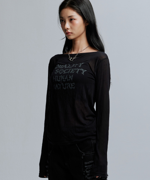 HUMAN NATURE SHEER MESH TOP_BK