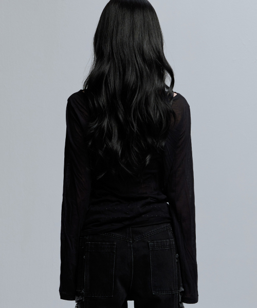 HUMAN NATURE SHEER MESH TOP_BK