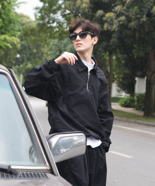 Нейлоновый анорак на молнии Black