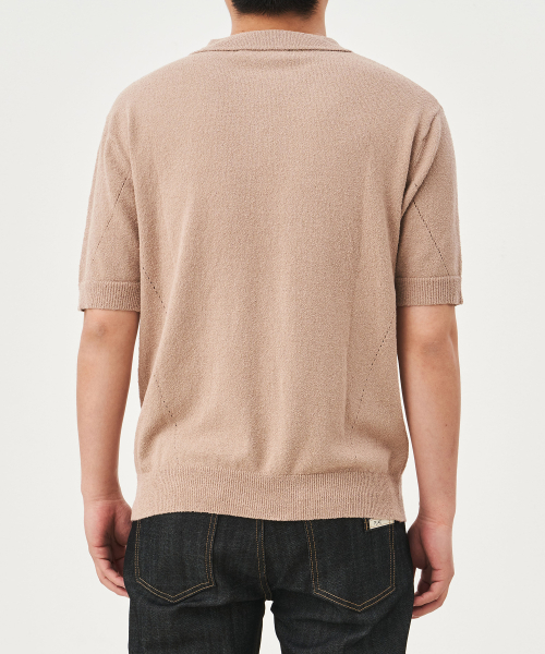 Базовый трикотажный короткий поло-рукав Beige