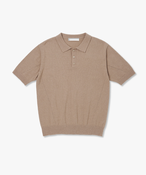 Базовый трикотажный короткий поло-рукав Beige