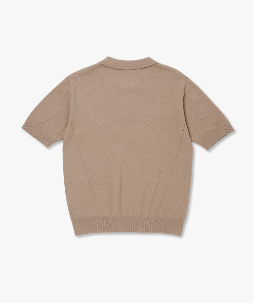 Базовый трикотажный короткий поло-рукав Beige