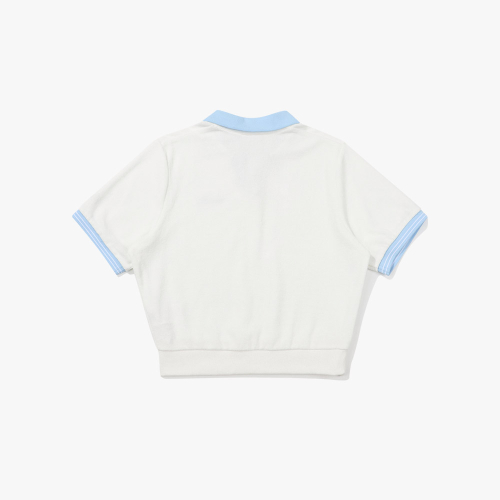 Karina Terry поло с коротким рукавом Women OFF WHITE