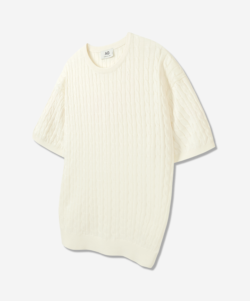 [2PACK]COTTON MODAL WASHABLE CREW NECK CABLE KNIT - 6Color