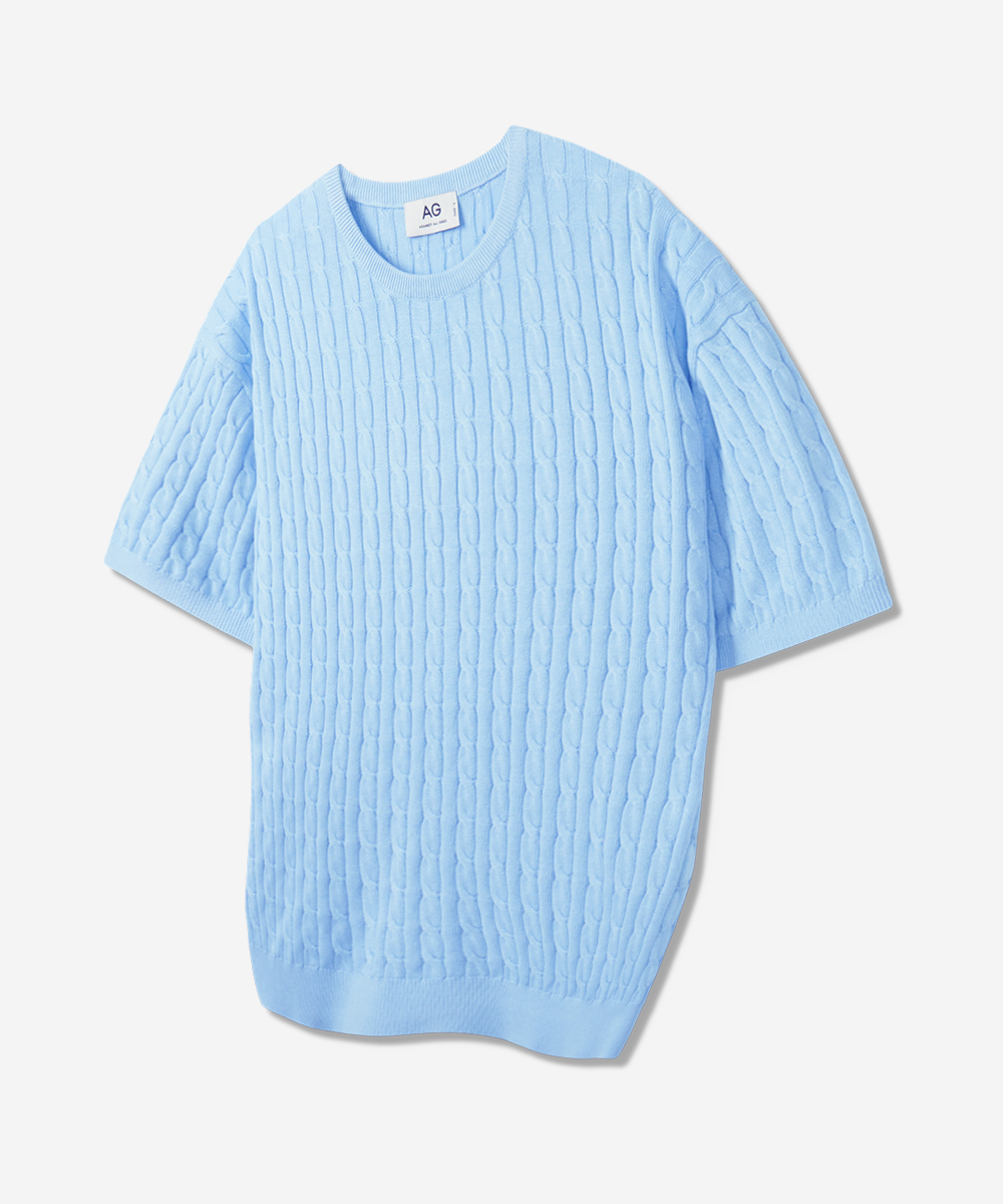 [2PACK]COTTON MODAL WASHABLE CREW NECK CABLE KNIT - 6Color