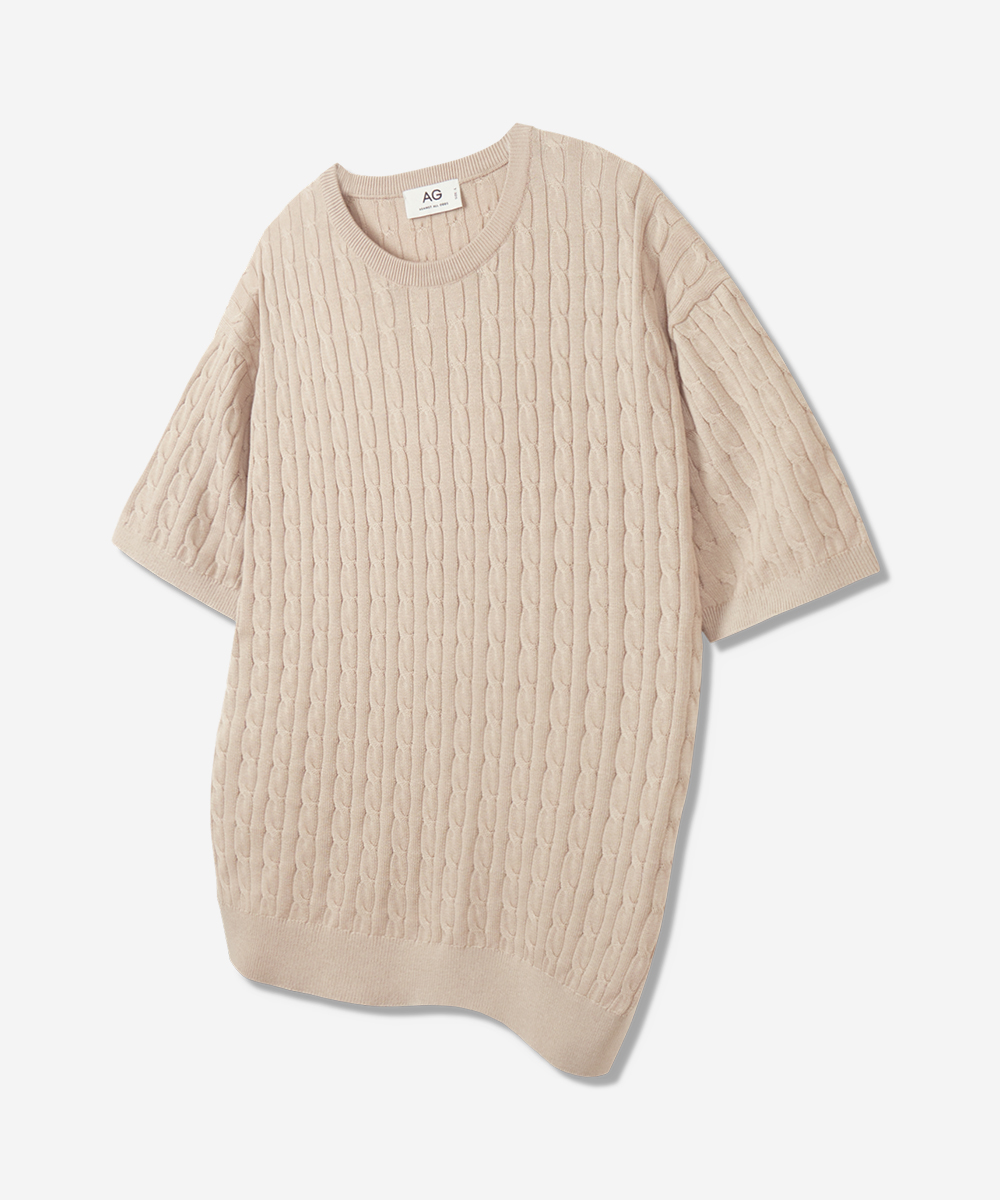 [2PACK]COTTON MODAL WASHABLE CREW NECK CABLE KNIT - 6Color