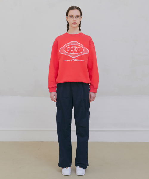 Shirring Nylon Straight Pants - Navy