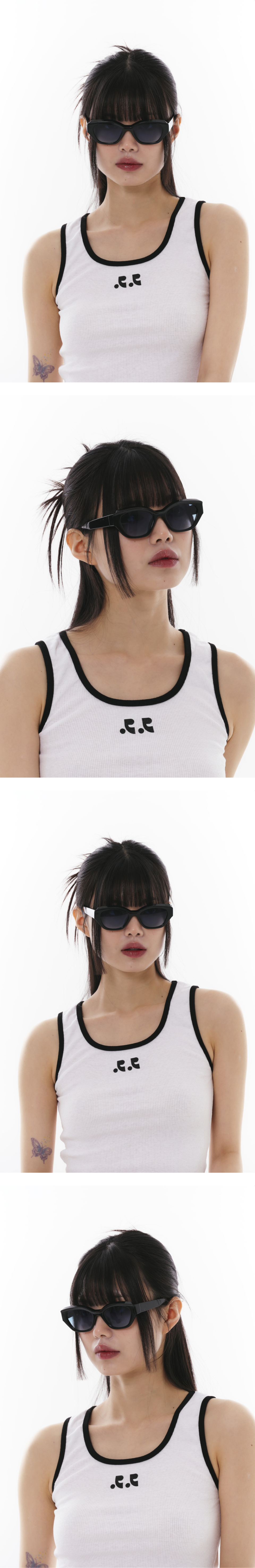 MUSINSA | HANGLE EYEWEAR Geek Chic Square SUN Black Blue