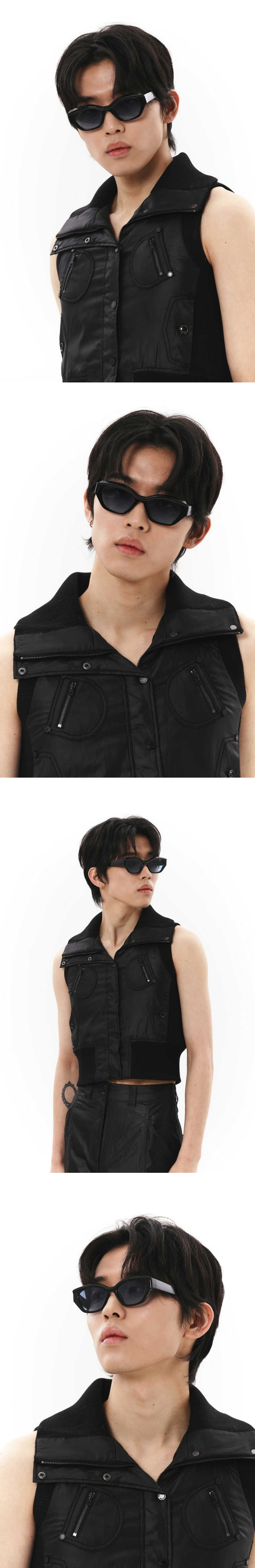 ★HANGLE EYEWEAR★ Geek Chic Square SUN Black Blue MUSINSA | HANGLE EYEWEAR Geek Chic Square SUN Black Blue
