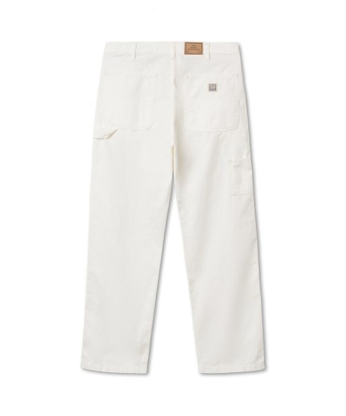 DUNGAREEP-FLAT FRONT GARMENT DYE RUSTIC - WHITE