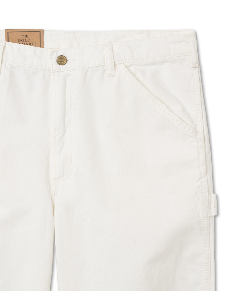 DUNGAREEP-FLAT FRONT GARMENT DYE RUSTIC - WHITE