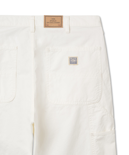 DUNGAREEP-FLAT FRONT GARMENT DYE RUSTIC - WHITE