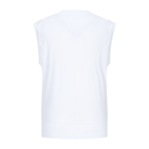 Perforated Fabric Jersey Vest_White