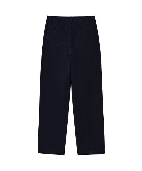 FLUFFY COTTON PANTS navy
