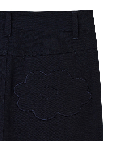 FLUFFY COTTON PANTS navy