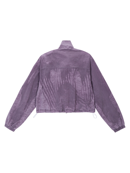 Stone Coated Blouson Jacket - deep purple