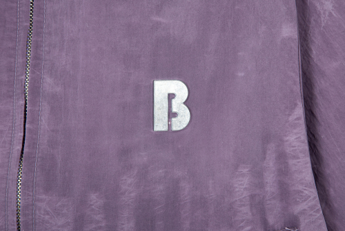 Stone Coated Blouson Jacket - deep purple