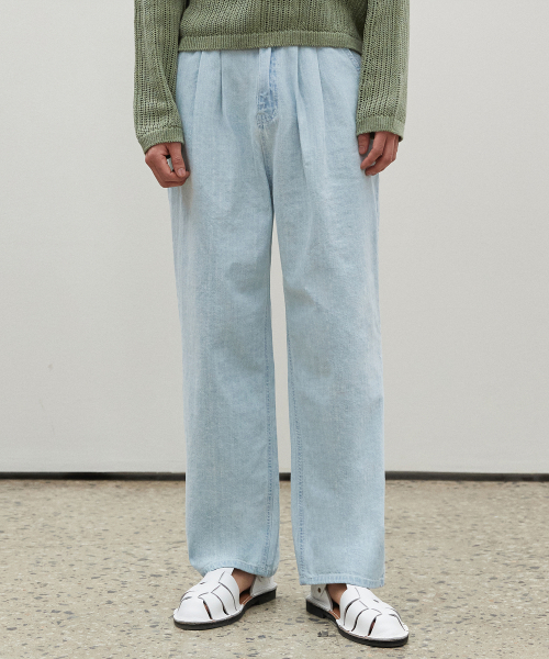 Широкие джинсы Linen Like 2Pleats DCPTOL5LightBlue