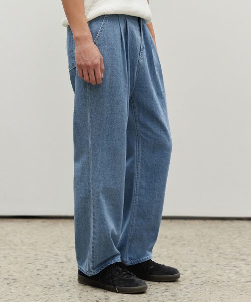 Широкие джинсы в складку Linen Like 2Pleats DCPTOL5Blue