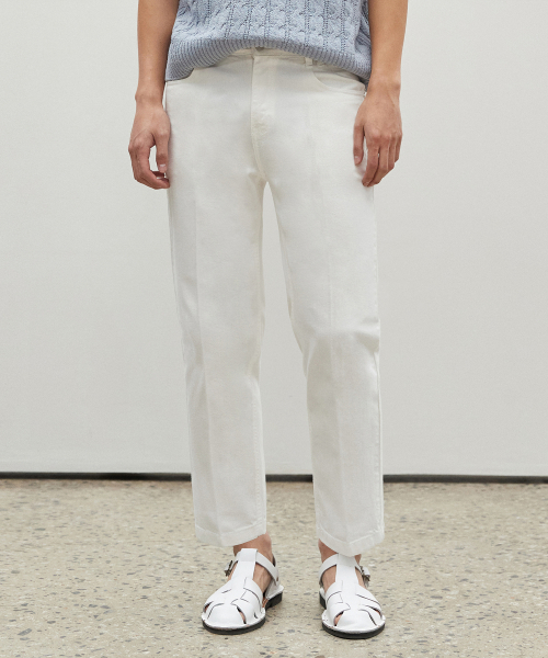 Укороченные джинсы Linen Like Cropped Tapered DCPTOL4Ivory