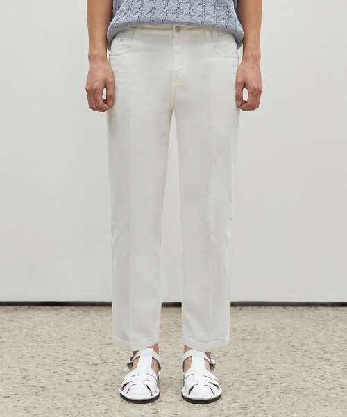Укороченные джинсы Linen Like Cropped Tapered DCPTOL4Ivory